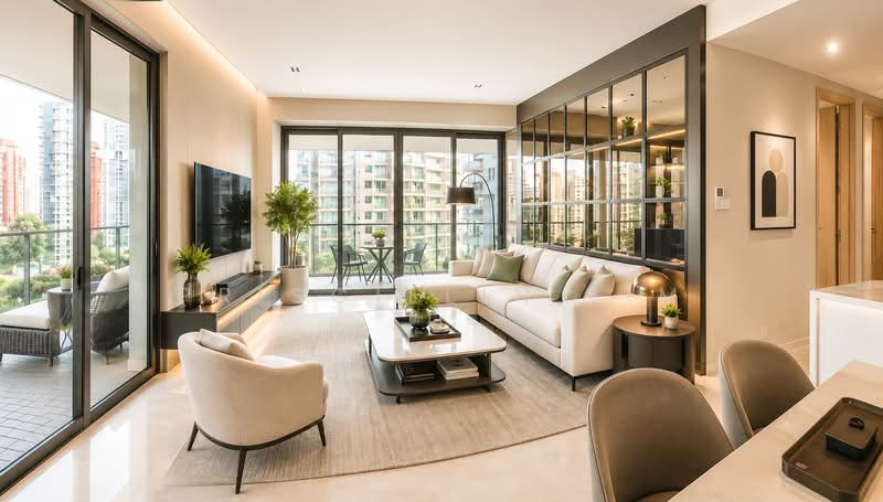 Paterson Suites, 55 Paterson Road, 3 Bedrooms, 1,722 sqft, Condominium For Sale, by Priscillin Lim, 500153343 - Bright Living Room with Private Lift - PropertyGuru.com.sg