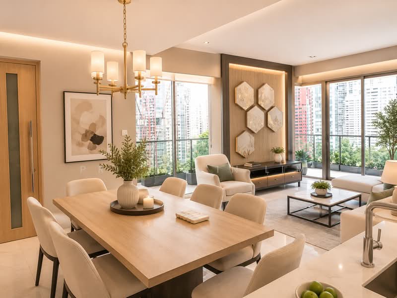 Paterson Suites, 55 Paterson Road, 3 Bedrooms, 1,722 sqft, Condominium For Sale, by Priscillin Lim, 500153343 - Dining Area With Wet and Dry Kitchen - PropertyGuru.com.sg