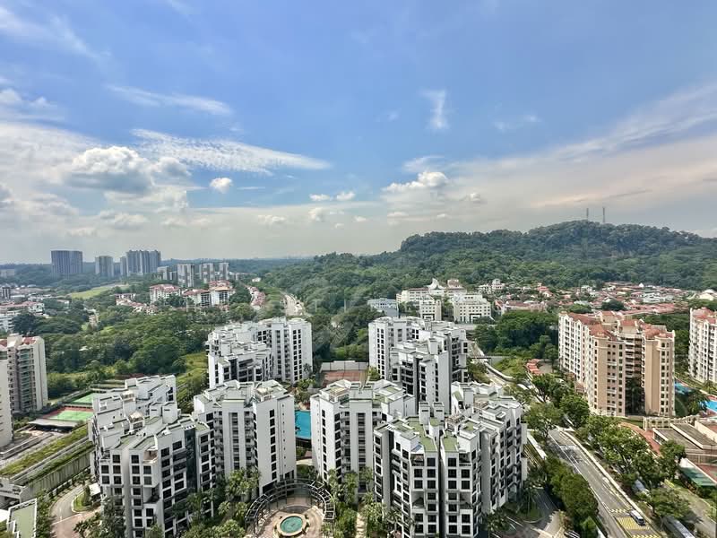 The Hillier, 6 Hillview Rise, 1 Bedroom, 624 sqft, Condominium For Rent, by Christine Low, 500153446 - Exterior view from balcony - PropertyGuru.com.sg