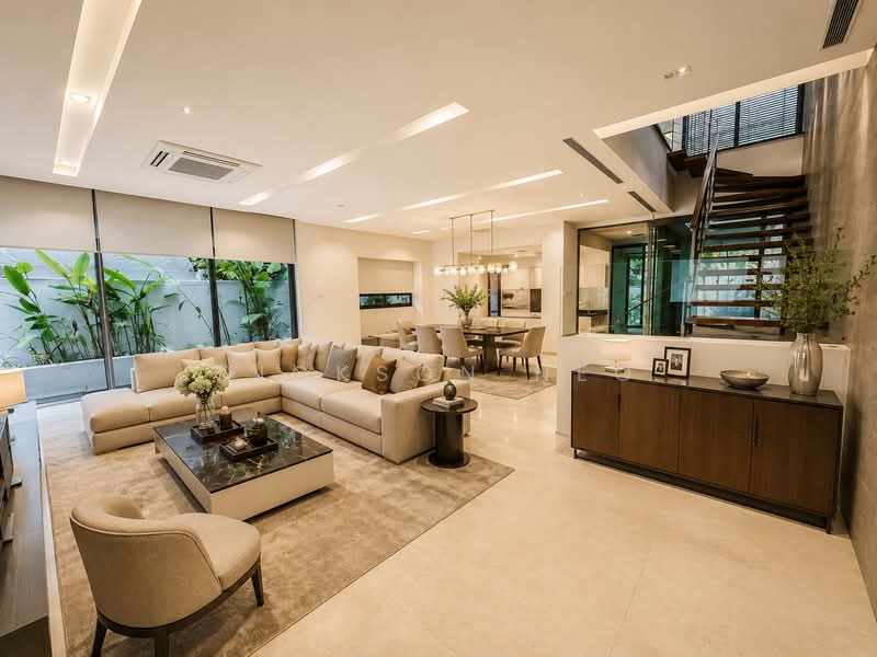 Mount Sinai⭐️Moonbeam⭐️Grove⭐️MRT⭐️1km Henry Park⭐️豪华典雅有地住宅⭐️Dickson☎️94.88.40.80⭐️, Moonbeam Mount Sinai Holland Grove Greenleaf Grove Ave Grove Crescent Grove Drive Harlyn Hillcrest Holland Grove Holland Park Holland Rise, 7 Bedrooms, 4,200 sqft, Semi-Detached House For Sale, by Dickson Neo, 500153453 - Living Room - PropertyGuru.com.sg