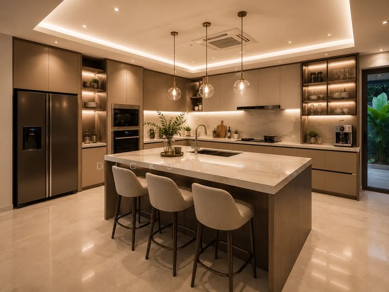 Mount Sinai⭐️Moonbeam⭐️Grove⭐️MRT⭐️1km Henry Park⭐️豪华典雅有地住宅⭐️Dickson☎️94.88.40.80⭐️, Moonbeam Mount Sinai Holland Grove Greenleaf Grove Ave Grove Crescent Grove Drive Harlyn Hillcrest Holland Grove Holland Park Holland Rise, 7 Bedrooms, 4,200 sqft, Semi-Detached House For Sale, by Dickson Neo, 500153453 - Kitchen - PropertyGuru.com.sg