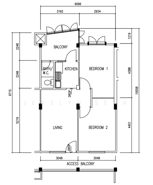 97 Jalan Dua, 97 Jalan Dua, 2 Bedrooms, 603 sqft, HDB Flat For Sale, by Jesslyn Seah, 500153801 - PropertyGuru.com.sg