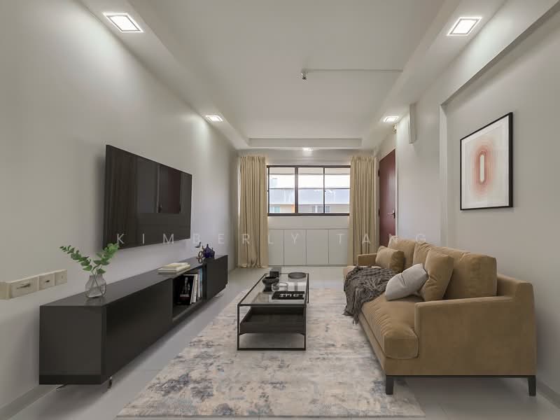 109 Clementi Street 11, 109 Clementi Street 11, 2 Bedrooms, 872 sqft, HDB Flat For Sale, by Kimberly Tang, 500153810 - AI Rendering Living Room - PropertyGuru.com.sg