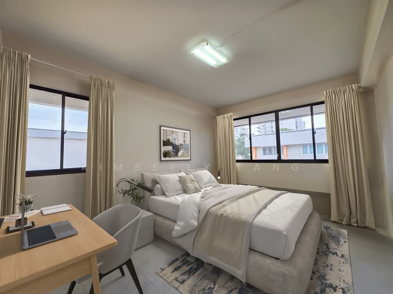 109 Clementi Street 11, 109 Clementi Street 11, 2 Bedrooms, 872 sqft, HDB Flat For Sale, by Kimberly Tang, 500153810 - AI Rendering Common Bedroom - PropertyGuru.com.sg