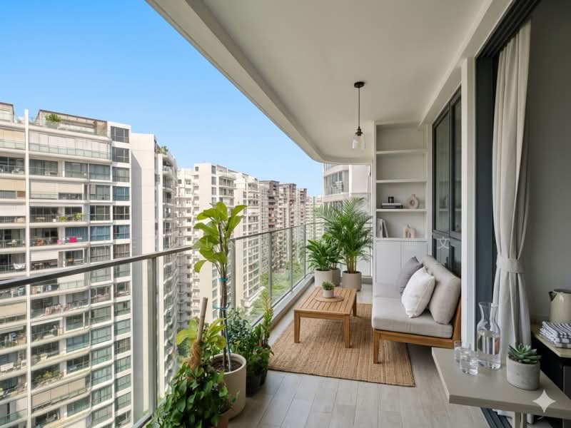 Riversound Residence, 1 Sengkang East Avenue, 4 Bedrooms, 1,259 sqft, Condominium For Rent, by Kelvin Lim 林德文, 500153840 - Balcony - PropertyGuru.com.sg