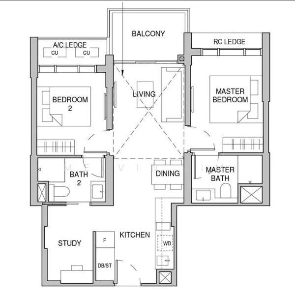 Sceneca Residence, Tanah Merah Kechil Link, 2 Bedrooms, 753 sqft, Condominium For Rent, by Melvin Lim, 500154120 - PropertyGuru.com.sg