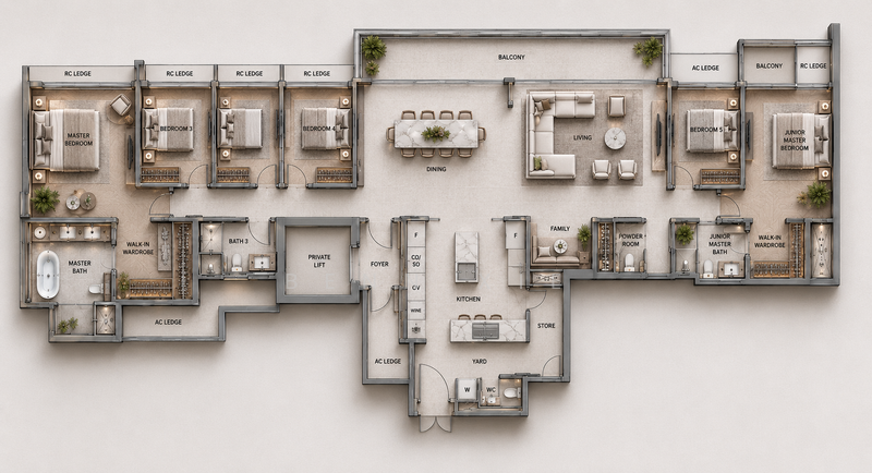 Super Penthouse, Single floor plate, 1km to Henry Park Primary School, , 5 Bedrooms, 2,874 sqft, Condominium For Sale, by Benn Xie, 500154375 - PropertyGuru.com.sg