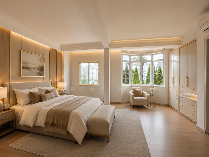 Serangoon Garden Estate Detached House, Chiselhurst Grove, Carisbrooke Grove, Colchester Grove, Serangoon Garden Way,, 6 Bedrooms, 3,400 sqft, Detached House For Rent, by Jeremy Pher, 500155853 - Bedroom-AI Virtual Staged - PropertyGuru.com.sg