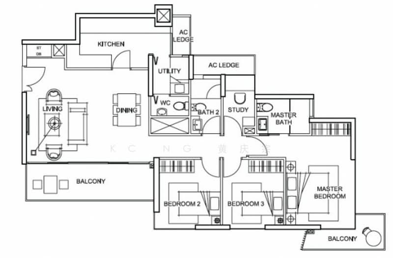 Foresque Residences, 109 Petir Road, 4 Bedrooms, 1,238 sqft, Condominium For Sale, by KC Ng 黄庆宗, 500155877 - PropertyGuru.com.sg