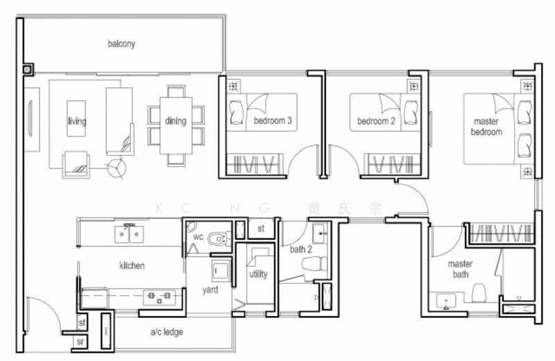 Tree House, 68 Chestnut Avenue, 3 Bedrooms, 1,152 sqft, Condominium For Sale, by KC Ng 黄庆宗, 500155903 - PropertyGuru.com.sg