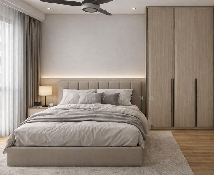 1 Canberra, 7 Canberra Drive, 3 Bedrooms, 1,259 sqft, Executive Condominium For Sale, by Stephy Heng, 500156116 - Master Bedroom 3D rendering - PropertyGuru.com.sg