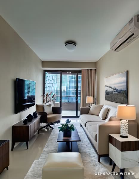 Midtown Modern, 18 Tan Quee Lan Street, 2 Bedrooms, 635 sqft, Condominium For Rent, by Gladys Ng, 500156617 - Living Room - PropertyGuru.com.sg