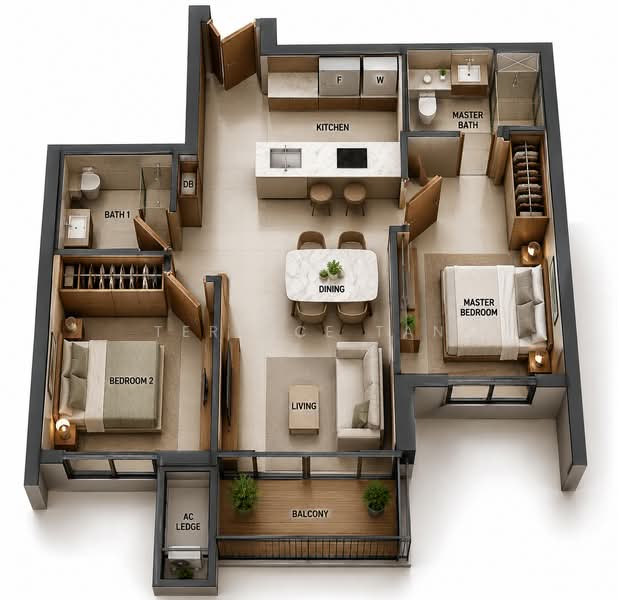 The Lakefront Residences, 48 Lakeside Drive, 2 Bedrooms, 990 sqft, Condominium For Sale, by Terence Tan, 500156884 - PropertyGuru.com.sg