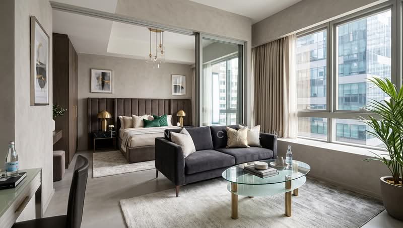 One Shenton, 1 Shenton Way, 1 Bedroom, 538 sqft, Condominium For Sale, by Fiona Chen, 500157029 - Bedroom. Artist's impression - PropertyGuru.com.sg