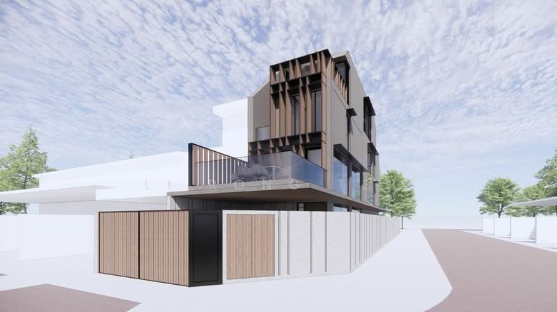 ❤️ 1KM TO CEDAR & CANOSSA CATHOLIC SCHOOL! BRAND NEW D13 CORNER TERRACE, Aljunied / Jalan Mulia / Jalan Mesra / Jalan Setia / Jalan Raya / Jalan Anggerek, 6 Bedrooms, 4,617 sqft, Corner Terrace For Sale, by Li Rong Teh, 500157571 - Exterior - PropertyGuru.com.sg