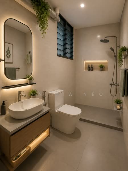 454 Choa Chu Kang Avenue 4, 454 Choa Chu Kang Avenue 4, 3 Bedrooms, 1,324 sqft, HDB Flat For Sale, by Cynthia Neo, 500157999 - Bathroom (illustrated photo) - PropertyGuru.com.sg