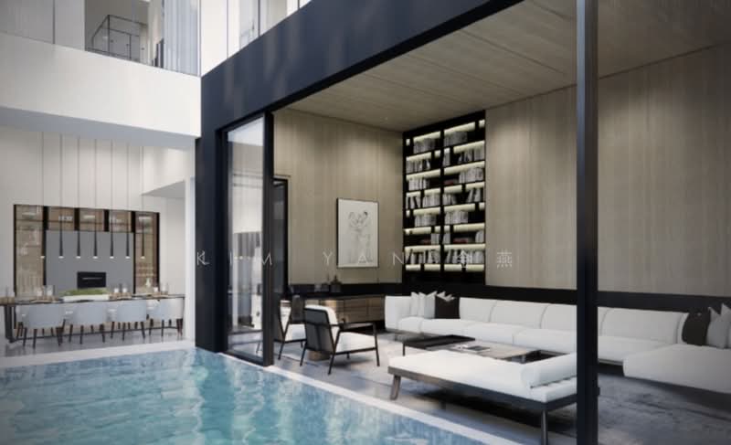 Brand New with Lift and Pool, grand living hall with super high ceiling, Walk to Stevens MRT, call 8130 3636 for details, 6 Bedrooms, 8,500 sqft, Semi-Detached House For Sale, by Kim Yan 金燕, 500158531 - Living Room - PropertyGuru.com.sg