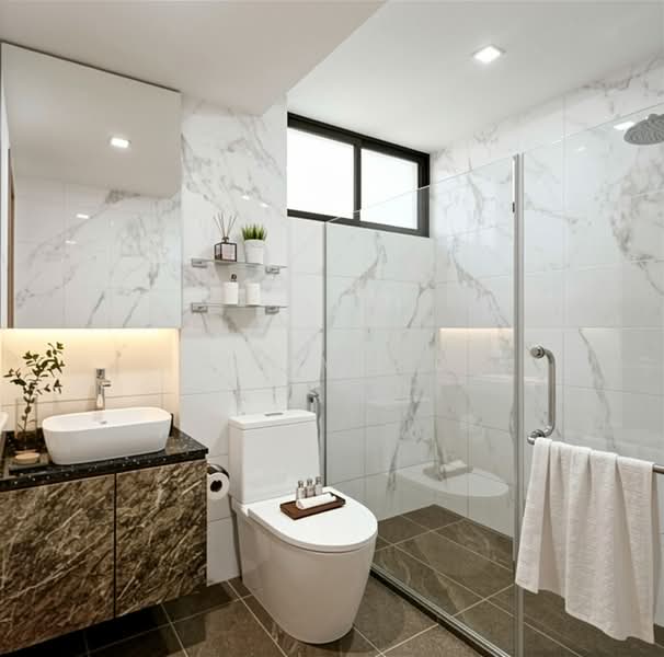 UPPER CHANGI ROAD NORTH, UPPER CHANGI ROAD NORTH, 5 Bedrooms, 2,497 sqft, Semi-Detached House For Sale, by Jimmy Lye, 500159059 - Bathroom - PropertyGuru.com.sg