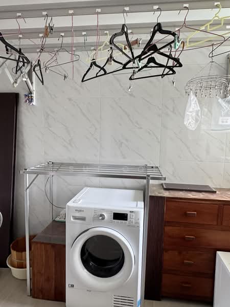 Simei Green Condominium, 1 Simei Street 4, Room Rental, 80 sqft, Condominium For Rent, by Sue Ooi, 500159187 - Yard with washing machine and dryer - PropertyGuru.com.sg