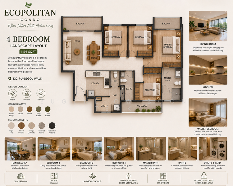 Ecopolitan, 132 Punggol Walk, 4 Bedrooms, 1,195 sqft, Executive Condominium For Sale, by Eugene Ow Boon Teck, 500159917 - PropertyGuru.com.sg