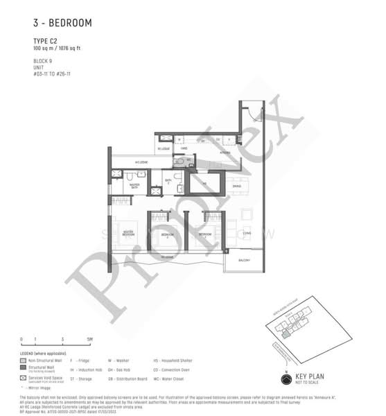 Blossoms By The Park, 9 Slim Barracks Rise, 3 Bedrooms, 1,076 sqft, Condominium For Sale, by Sky Seow, 500159933 - PropertyGuru.com.sg