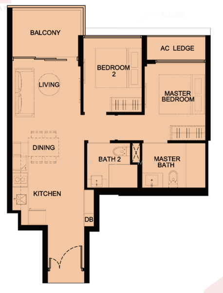 Kingsford Waterbay, 72 Upper Serangoon View, 2 Bedrooms, 689 sqft, Condominium For Sale, by Lionel Mai, 500160685 - PropertyGuru.com.sg