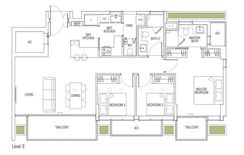 Jervois Mansion, 4 Jervois Close, 3 Bedrooms, 1,249 sqft, Condominium For Rent, by Wendy Teh, 500160749 - PropertyGuru.com.sg