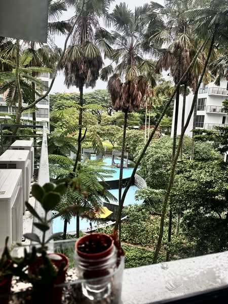 Parc Olympia, 60 Flora Drive, 4 Bedrooms, 1,485 sqft, Condominium For Sale, by Belinda Lee, 500160825 - View from kitchen window - PropertyGuru.com.sg