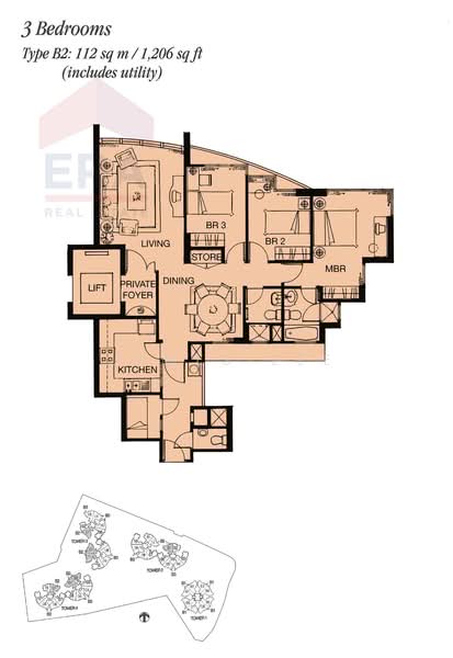Palm Gardens, 2D Hong San Walk, 3 Bedrooms, 1,206 sqft, Condominium For Sale, by James Lee, 500161209 - PropertyGuru.com.sg