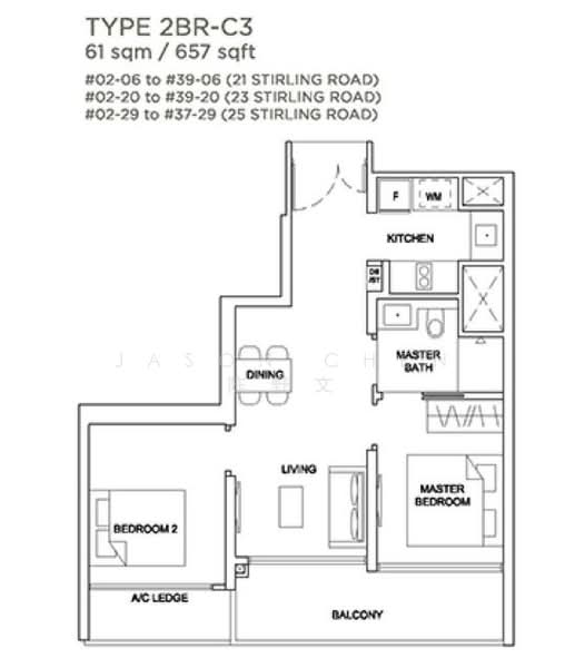 Stirling Residences, 21 Stirling Road, 2 Bedrooms, 657 sqft, Condominium For Rent, by Jason Chen 陈野文, 500161644 - PropertyGuru.com.sg