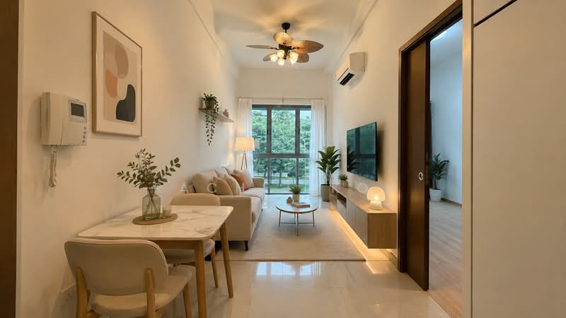 D'Zire, 12 Robey Crescent, 1 Bedroom, 484 sqft, Condominium For Sale, by Rachel Koh, 500161691 - Living Room - illustration purpose - PropertyGuru.com.sg