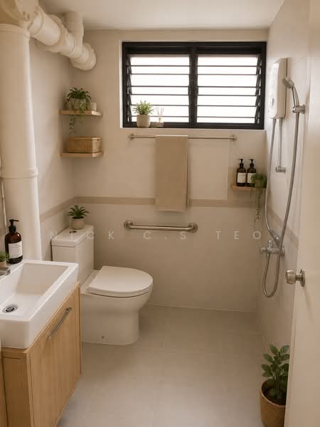 305 Clementi Avenue 4, 305 Clementi Avenue 4, 3 Bedrooms, 989 sqft, HDB Flat For Sale, by Nick C.S Teo, 500161813 - Bathroom - PropertyGuru.com.sg