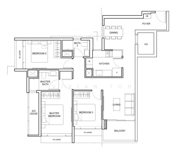 Rare freehold RCR Beside MRT 3-Bed + S !, , 3 Bedrooms, 1,087 sqft, Condominium For Sale, by Vivian Toh, 500162192 - PropertyGuru.com.sg
