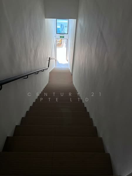 Tradehub 21, 18 Boon Lay Way, 3,853 sqft, Light Industrial (B1) For Rent, by SHERRY SHEN, 500162386 - staircase to 2nd floor - CommercialGuru.com.sg