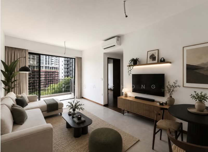 Lentor Modern, Lentor Central, 3 Bedrooms, 990 sqft, Condominium For Sale, by Klyssa Chong, 500162895 - Living Room - PropertyGuru.com.sg