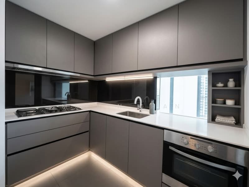 Waterbay, 45 Edgefield Plains, 3 Bedrooms, 1,076 sqft, Executive Condominium For Rent, by Melvin Chan, 500163063 - Kitchen - PropertyGuru.com.sg
