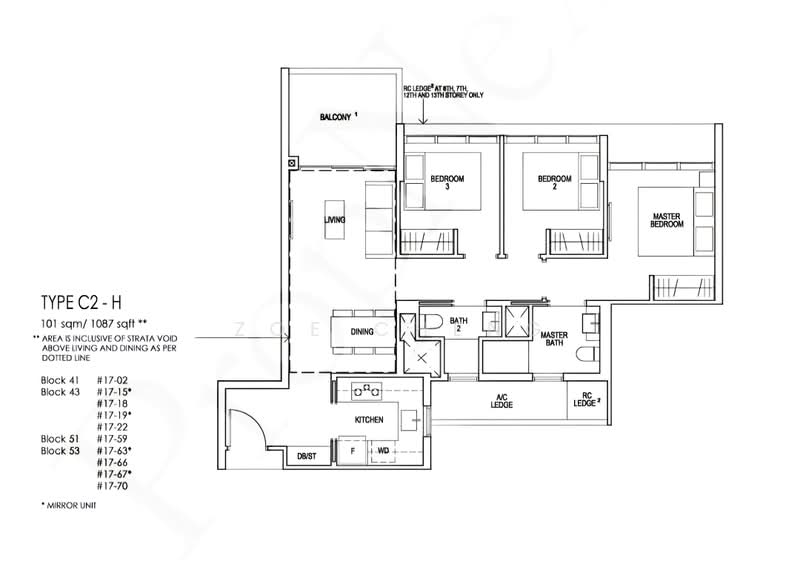 Riverfront Residences, 43 Hougang Avenue 7, 3 Bedrooms, 1,087 sqft, Condominium For Sale, by Zoe Cheng, 500163137 - PropertyGuru.com.sg