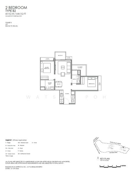 River Modern, River Galley Green, 2 Bedrooms, 646 sqft, Condominium For Sale, by Watson Poh, 500163386 - PropertyGuru.com.sg