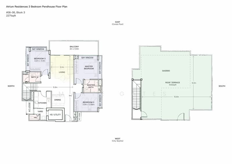 Freehold Penthouse, , 3 Bedrooms, 2,220 sqft, Condominium For Sale, by Marie Gates, 500163401 - PropertyGuru.com.sg