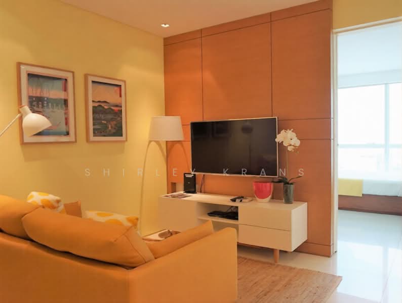One North Bridge, 1 North Bridge Road, 1 Bedroom, 495 sqft, Apartment For Rent, by Shirley Krans, 500163744 - Living Room - PropertyGuru.com.sg