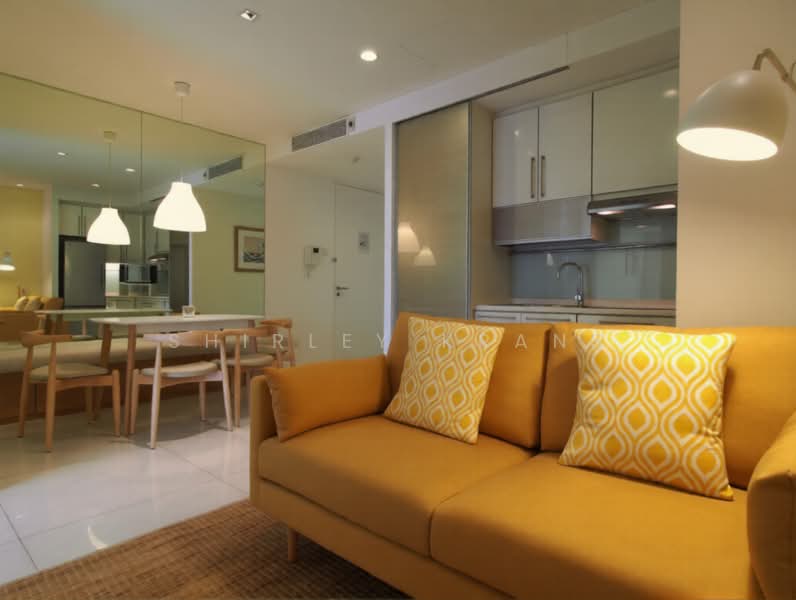 One North Bridge, 1 North Bridge Road, 1 Bedroom, 495 sqft, Apartment For Rent, by Shirley Krans, 500163744 - Living Room - PropertyGuru.com.sg
