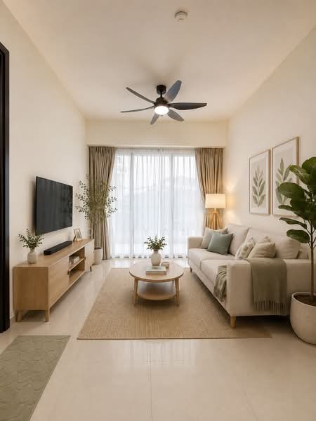 The Gazania, 5 How Sun Drive, 2 Bedrooms, 700 sqft, Condominium For Sale, by Loh Yan Yi, 500163746 - Living Room - PropertyGuru.com.sg