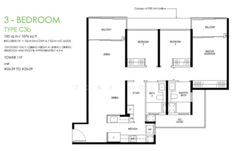 Daintree Residence, 11F Toh Tuck Road, 3 Bedrooms, 1,076 sqft, Condominium For Sale, by Tony Koe, 500163951 - PropertyGuru.com.sg