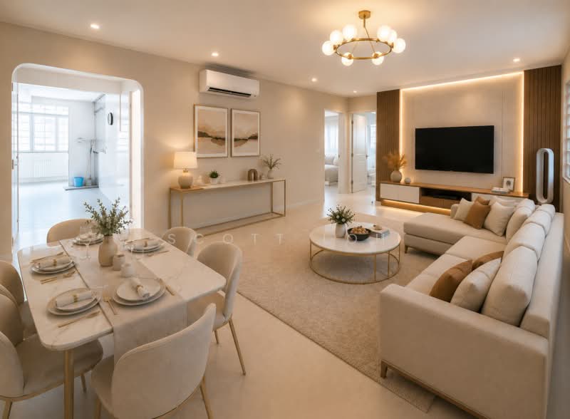 310 Hougang Avenue 5, 310 Hougang Avenue 5, 3 Bedrooms, 1,055 sqft, HDB Flat For Sale, by Scott Loh, 500164202 - Living Room (AI staging) - PropertyGuru.com.sg