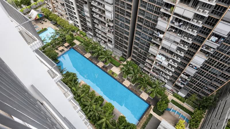 Sol Acres, 6 Choa Chu Kang Grove, 3 Bedrooms, 1,098 sqft, Executive Condominium For Sale, by Sky Chiu, 500164208 - Pool View from Balcony - PropertyGuru.com.sg