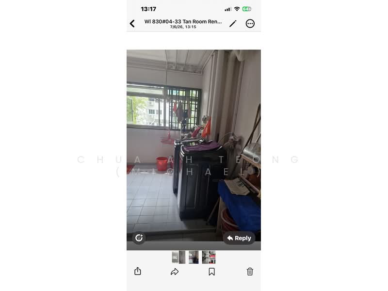 830 Woodlands Street 83, 830 Woodlands Street 83, Room Rental, 100 sqft, HDB Flat For Rent, by Chua Ah Teong (Michael), 500164490 - Interior - PropertyGuru.com.sg