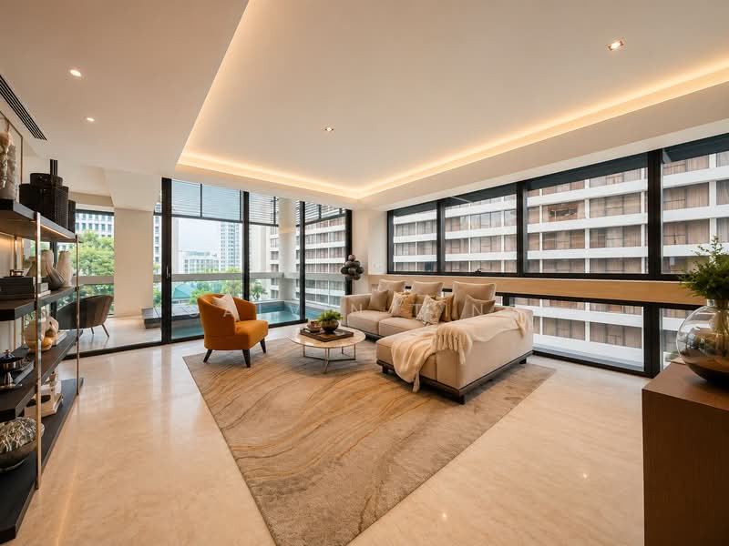 Hana, 8 Tomlinson Road, 4 Bedrooms, 3,531 sqft, Apartment For Rent, by Calvin Ting, 500164585 - Living Room - PropertyGuru.com.sg