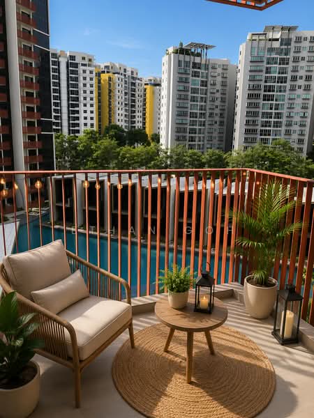 Riverfront Residences, 51 Hougang Avenue 7, 3 Bedrooms, 915 sqft, Condominium For Rent, by Ethan Goh, 500164589 - Balcony - PropertyGuru.com.sg