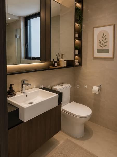 Riverfront Residences, 51 Hougang Avenue 7, 3 Bedrooms, 915 sqft, Condominium For Rent, by Ethan Goh, 500164589 - Bathroom - PropertyGuru.com.sg