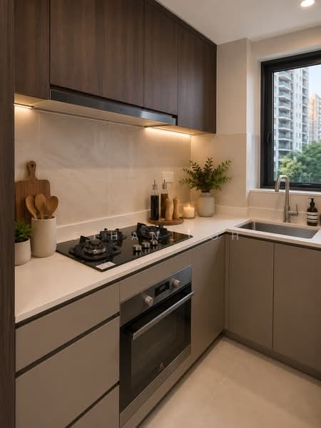 Riverfront Residences, 51 Hougang Avenue 7, 3 Bedrooms, 915 sqft, Condominium For Rent, by Ethan Goh, 500164589 - Kitchen - PropertyGuru.com.sg